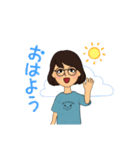 ひし形ショート女子1（個別スタンプ：6）