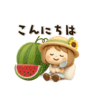 動く♡3D麦わらガール♡夏（個別スタンプ：19）