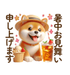 良く使う言葉の夏の柴犬- ̗̀ ☺︎  ̖́-（個別スタンプ：8）