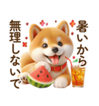 良く使う言葉の夏の柴犬- ̗̀ ☺︎  ̖́-（個別スタンプ：10）