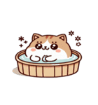 お風呂猫 お願い お願い,（個別スタンプ：7）