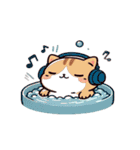 お風呂猫 あくび,（個別スタンプ：1）