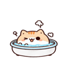 お風呂猫 朝ごはん中,（個別スタンプ：23）