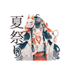 夏を楽しむ巫女さんスタンプ★（個別スタンプ：5）