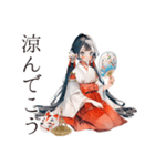 夏を楽しむ巫女さんスタンプ★（個別スタンプ：26）