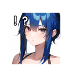 青髪赤眼女子（個別スタンプ：17）
