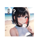 海デートファッション女子（個別スタンプ：17）