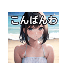 海デートファッション女子（個別スタンプ：18）