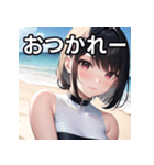 海デートファッション女子（個別スタンプ：35）