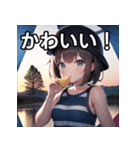 キャンプデート女子（個別スタンプ：20）