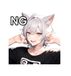 猫耳銀髪男子8（個別スタンプ：25）