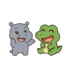 ワニとカバのものがたり（個別スタンプ：1）