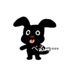 黒わんこモクちゃんの充実した日常スタンプ（個別スタンプ：1）