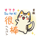 可愛い猫ちゃん（台湾中国語×日本語）（個別スタンプ：13）