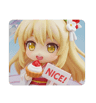 フルーツタルトを食べる精霊ちゃん（個別スタンプ：1）