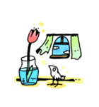 コトリとチューリップ（個別スタンプ：6）
