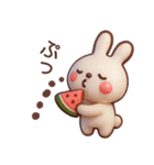 【夏】3Dかわいいうさぎさんスタンプ（個別スタンプ：20）
