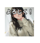 暖かそうな服を着る女の子のスタンプ（個別スタンプ：1）