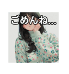 暖かそうな服を着る女の子のスタンプ（個別スタンプ：4）
