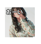暖かそうな服を着る女の子のスタンプ（個別スタンプ：28）