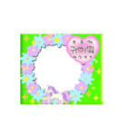 キラッ花リースキヨウォ（可愛い）フレーム（個別スタンプ：2）