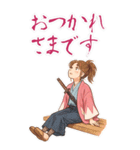 新撰組 ガールズ 日常 刀 壬生浪士 (大)（個別スタンプ：1）