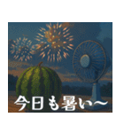 背景が動く✨花火de夏の美しい風景とお誘い（個別スタンプ：9）