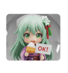 シュークリームを食べる精霊みなみちゃん（個別スタンプ：1）