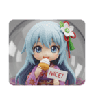 シュークリームを食べる精霊みなみちゃん（個別スタンプ：2）