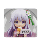 シュークリームを食べる精霊みなみちゃん（個別スタンプ：4）