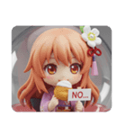 シュークリームを食べる精霊みなみちゃん（個別スタンプ：5）