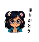 メガネの思春期女の子（個別スタンプ：9）