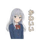 クールな銀髪美少女スタンプ（個別スタンプ：4）