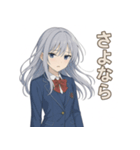 クールな銀髪美少女スタンプ（個別スタンプ：5）