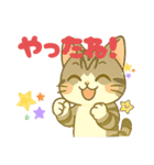 キジ白おはぎちゃんのスタンプです。（個別スタンプ：16）