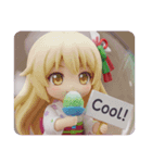 かき氷を食べる精霊みなみちゃん（個別スタンプ：3）