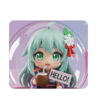 ココナッツミルク精霊みなみちゃん（個別スタンプ：1）
