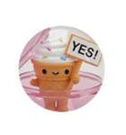 ワッフルコーンカプセルトイ(丸型)（個別スタンプ：3）