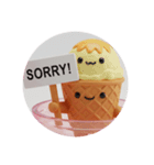 ワッフルコーンカプセルトイ(丸型)（個別スタンプ：4）