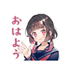限界★制服の女の子の崩壊スタンプ（個別スタンプ：2）