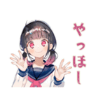 限界★制服の女の子の崩壊スタンプ（個別スタンプ：3）