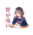 限界★制服の女の子の崩壊スタンプ（個別スタンプ：5）