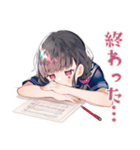 限界★制服の女の子の崩壊スタンプ（個別スタンプ：14）