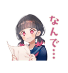 限界★制服の女の子の崩壊スタンプ（個別スタンプ：15）