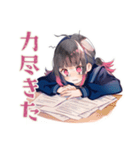 限界★制服の女の子の崩壊スタンプ（個別スタンプ：17）