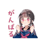 限界★制服の女の子の崩壊スタンプ（個別スタンプ：19）