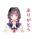 限界★制服の女の子の崩壊スタンプ（個別スタンプ：20）
