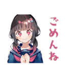 限界★制服の女の子の崩壊スタンプ（個別スタンプ：21）