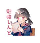 限界★制服の女の子の崩壊スタンプ（個別スタンプ：24）