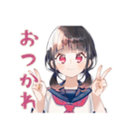 限界★制服の女の子の崩壊スタンプ（個別スタンプ：40）